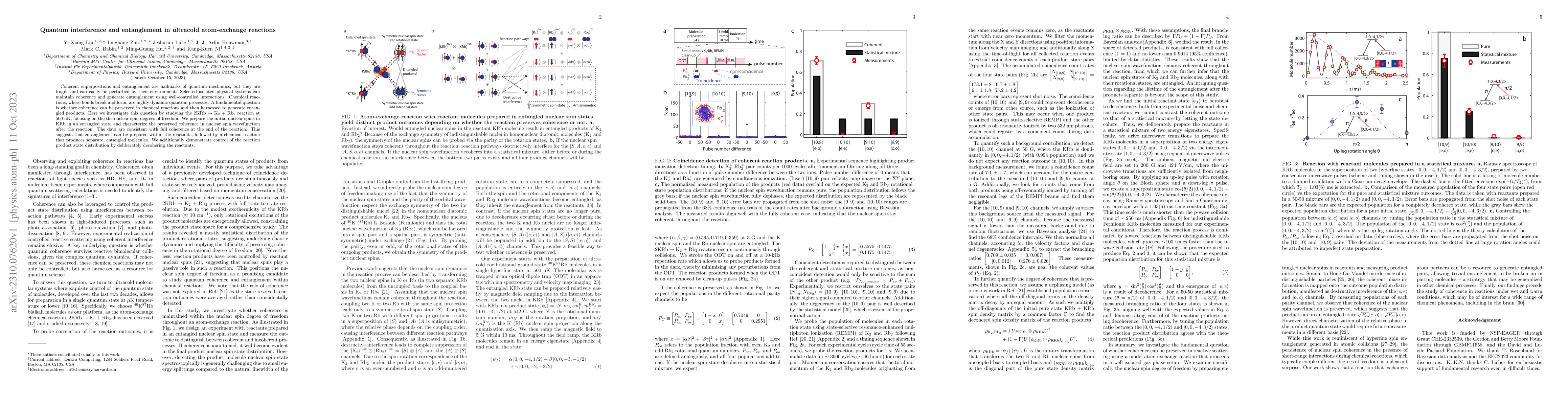 Thumbnail for Quantum interference and entanglement in ultracold atom-exchange
  reactions