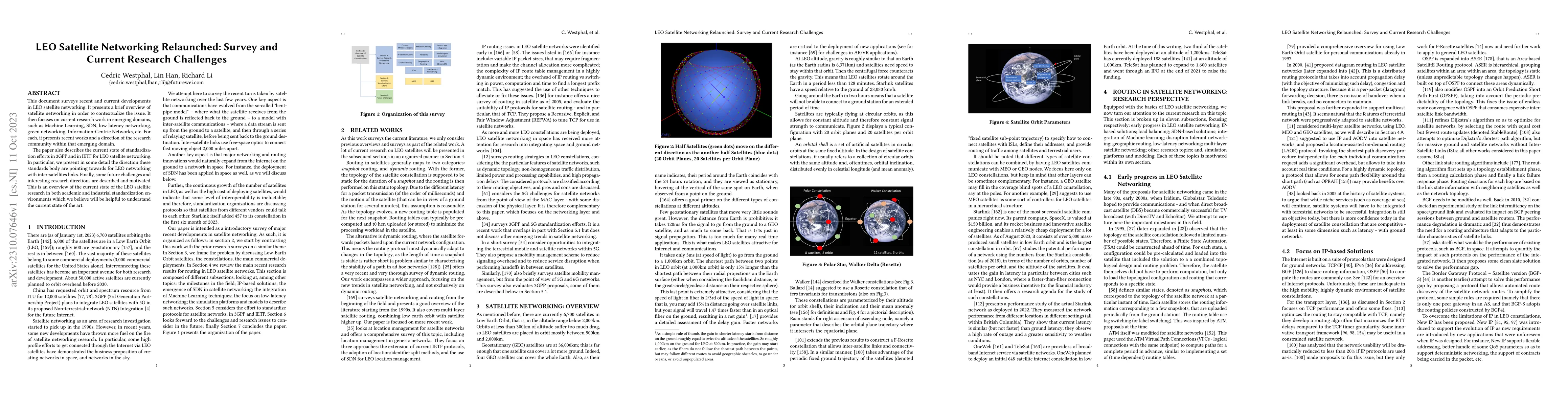 Thumbnail for LEO Satellite Networking Relaunched: Survey and Current Research
  Challenges