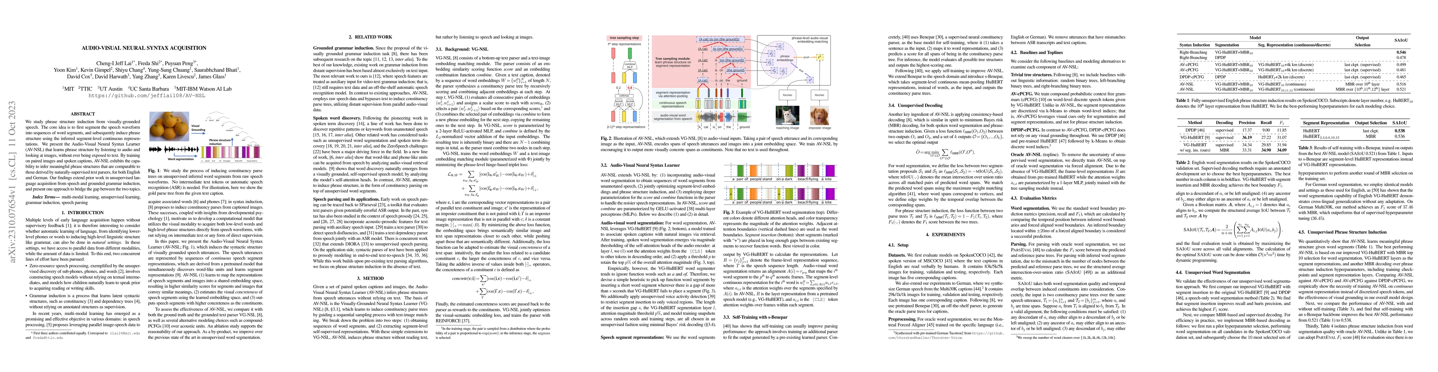 Thumbnail for Audio-Visual Neural Syntax Acquisition