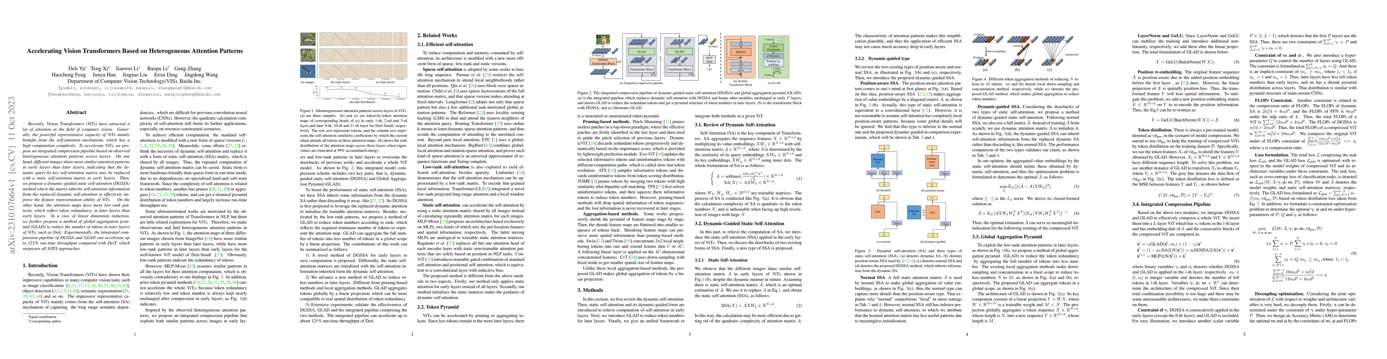 Thumbnail for Accelerating Vision Transformers Based on Heterogeneous Attention
  Patterns