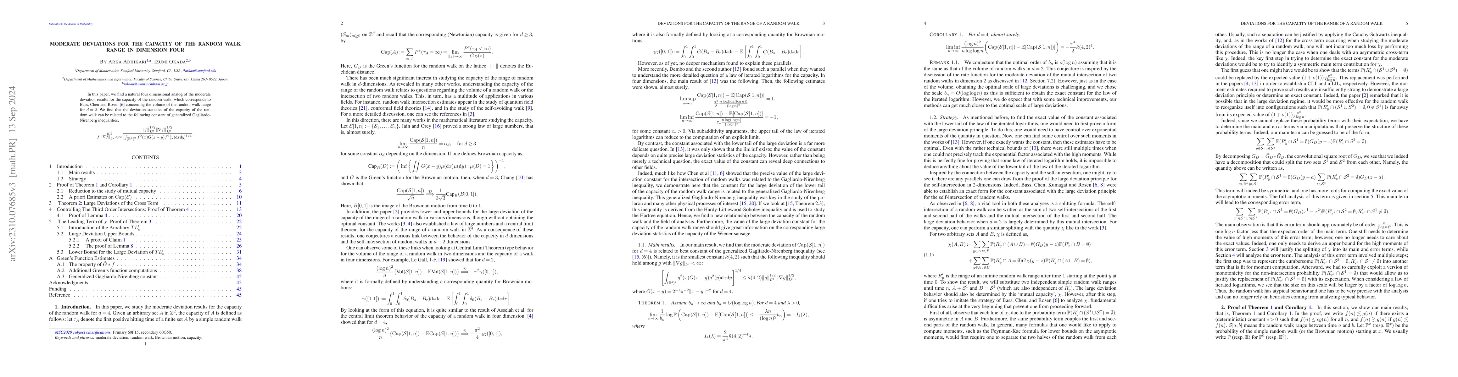 Thumbnail for Moderate Deviations for the Capacity of the Random Walk range in
  dimension four