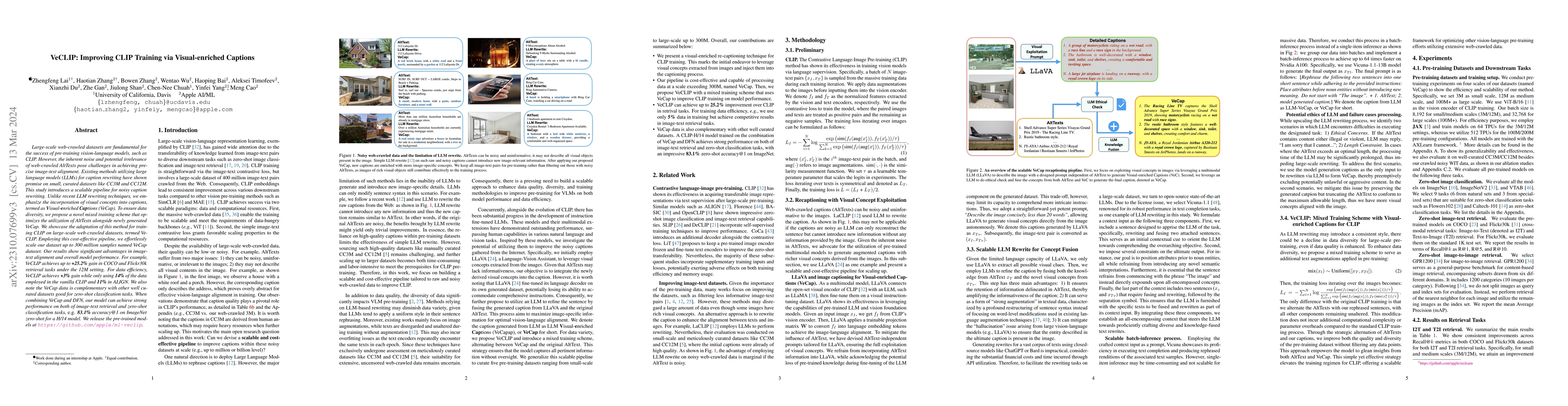 Thumbnail for VeCLIP: Improving CLIP Training via Visual-enriched Captions
