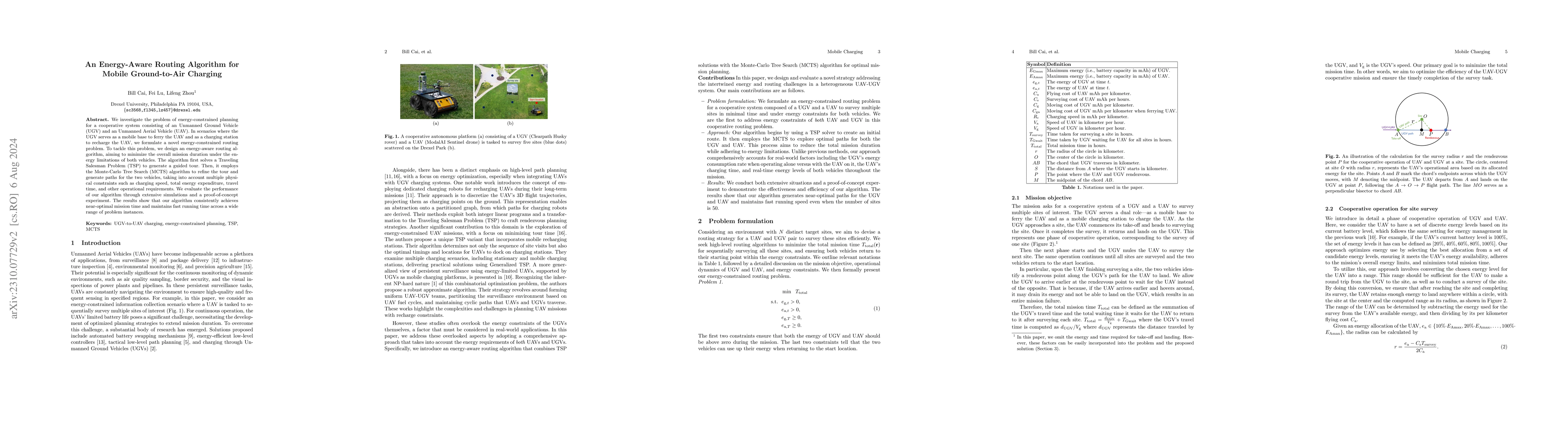 Thumbnail for Energy-Aware Routing Algorithm for Mobile Ground-to-Air Charging