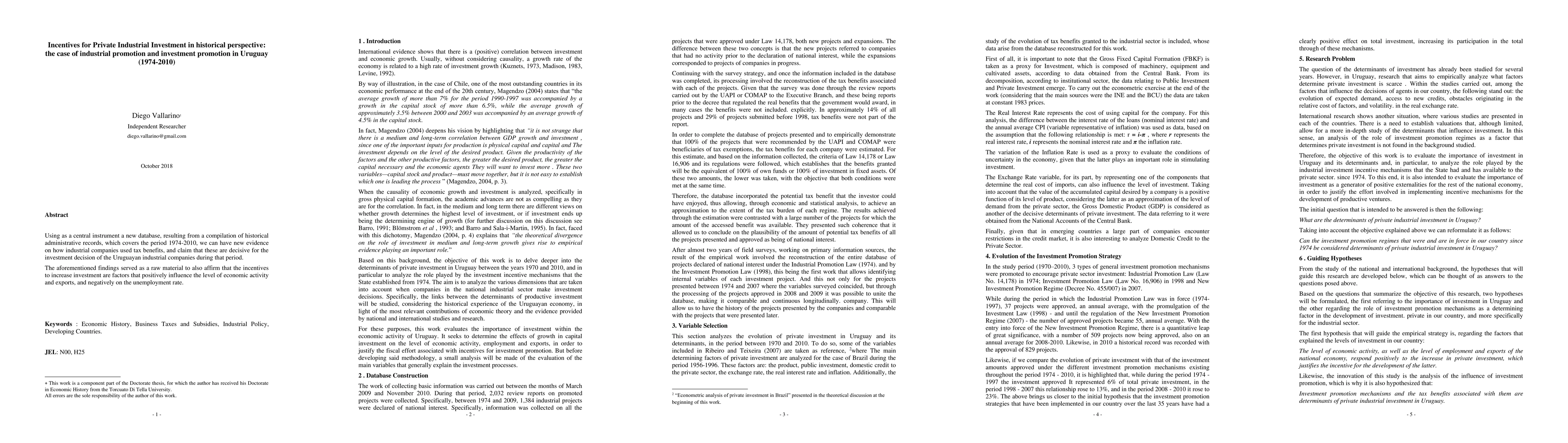 Thumbnail for Incentives for Private Industrial Investment in historical perspective:
  the case of industrial promotion and investment promotion in Uruguay
  (1974-2010)