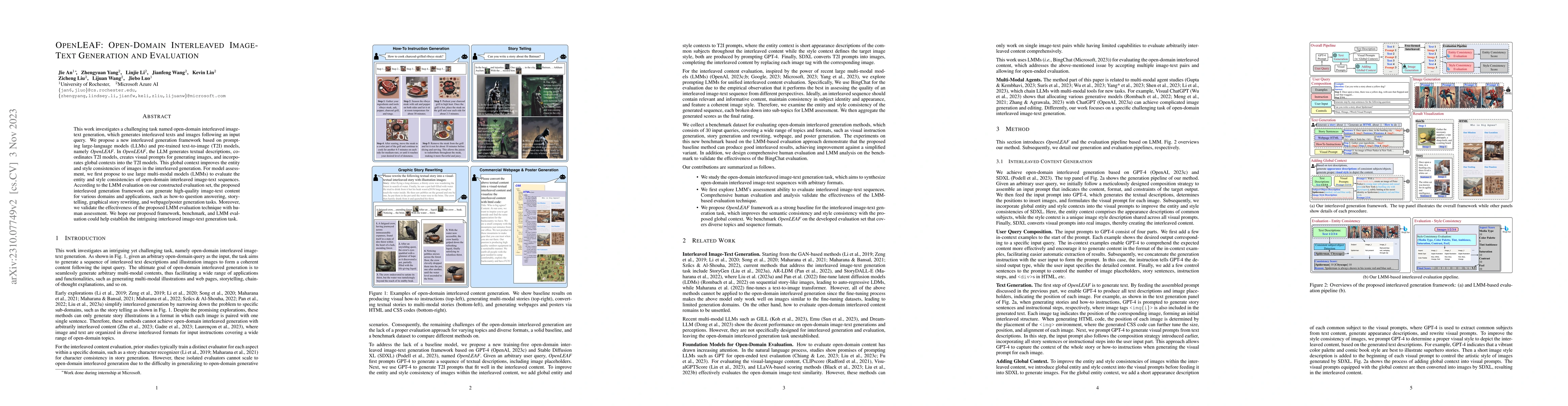 Thumbnail for OpenLEAF: Open-Domain Interleaved Image-Text Generation and Evaluation