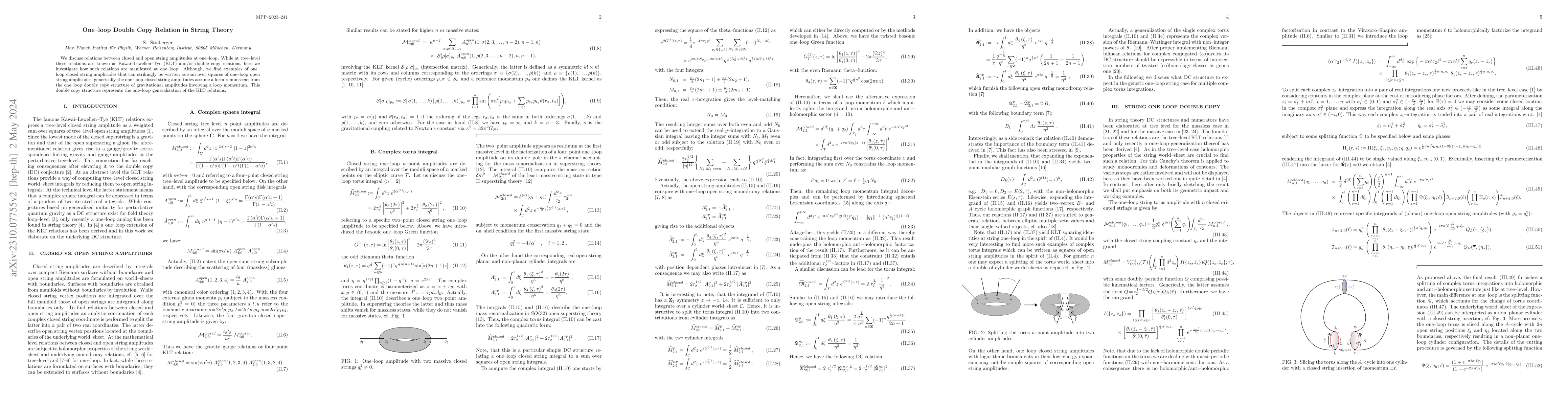 Thumbnail for One-loop Double Copy Relation in String Theory