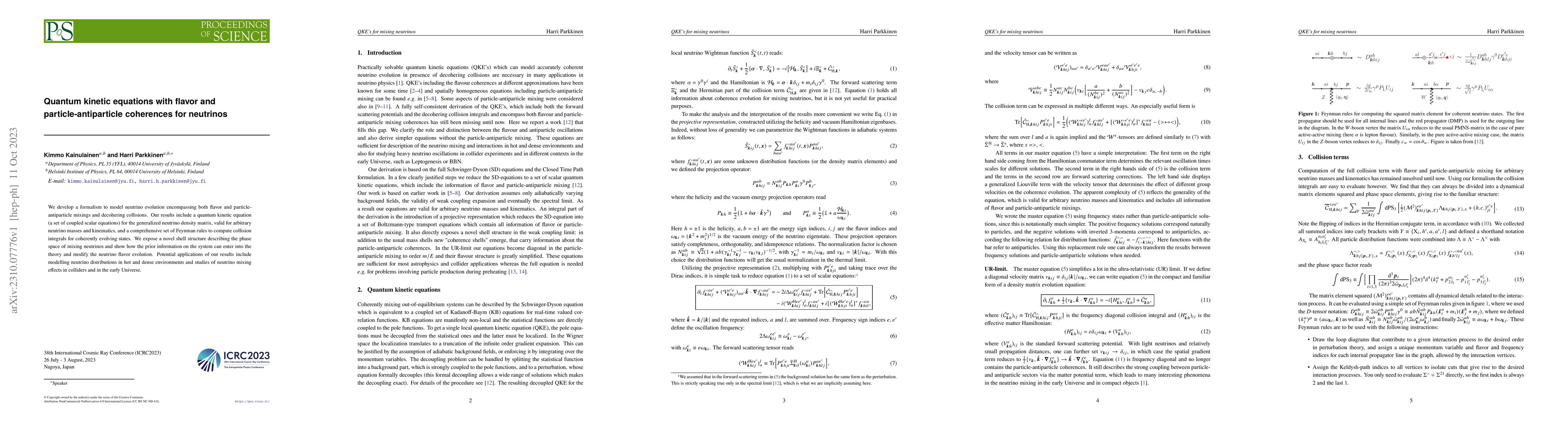 Thumbnail for Quantum kinetic equations with flavor and particle-antiparticle
  coherences for neutrinos