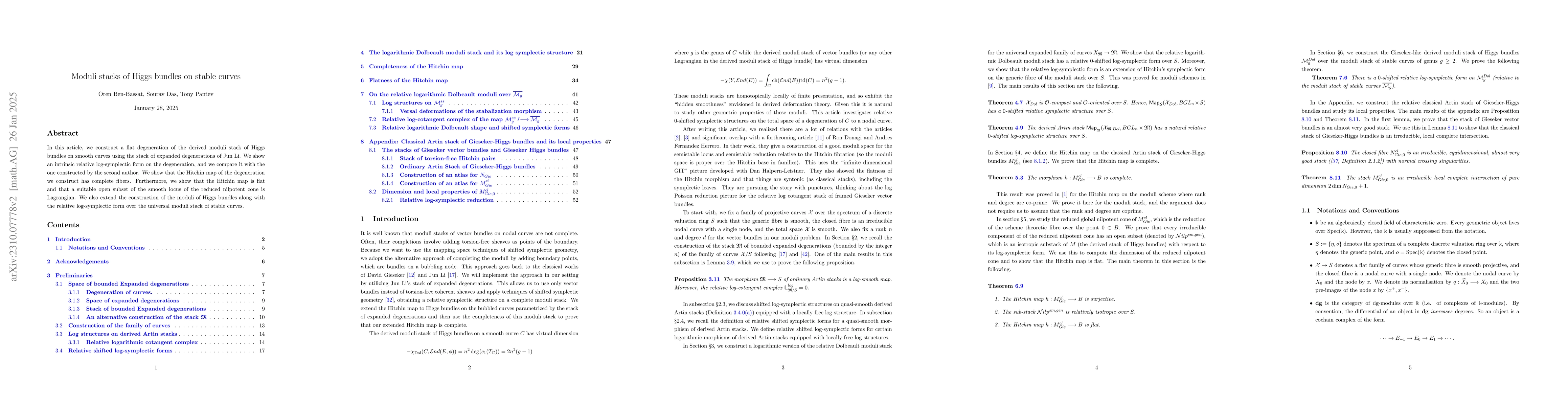 Thumbnail for Moduli stacks of Higgs bundles on stable curves