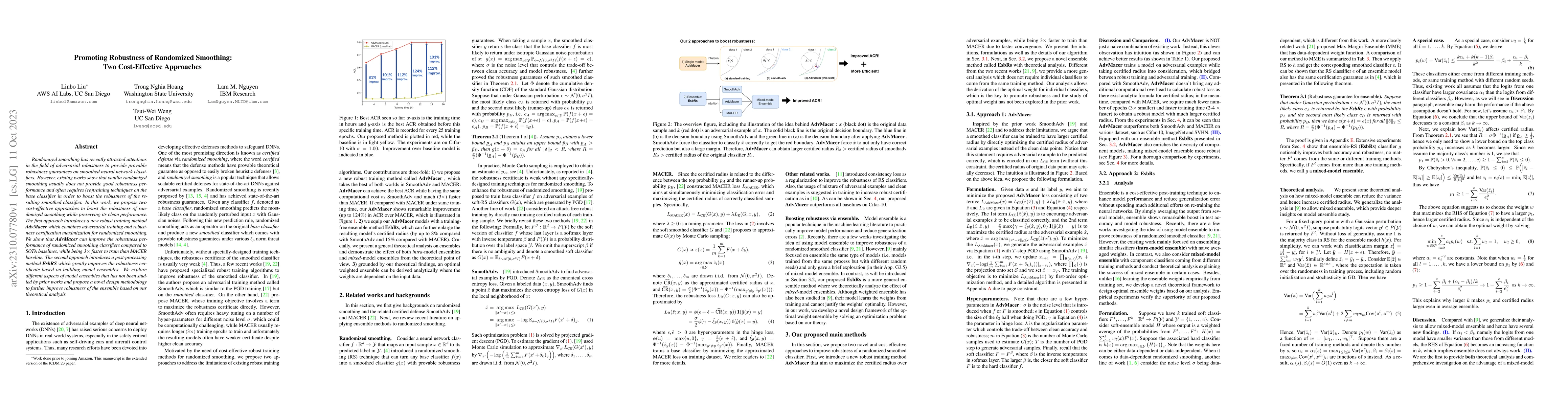 Thumbnail for Promoting Robustness of Randomized Smoothing: Two Cost-Effective
  Approaches