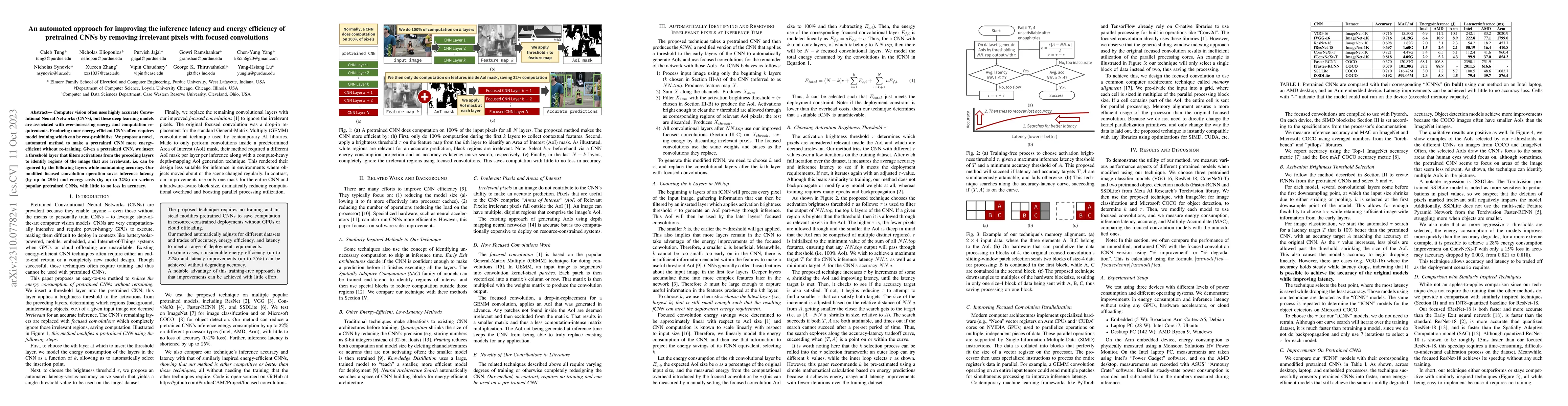 Thumbnail for An automated approach for improving the inference latency and energy
  efficiency of pretrained CNNs by removing irrelevant pixels with focused
  convolutions