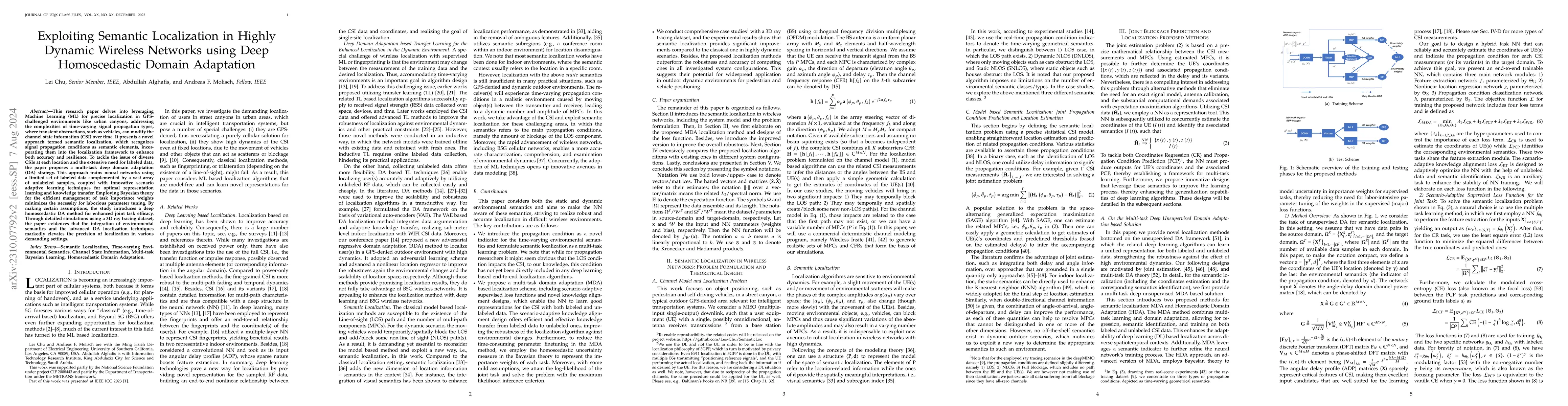 Thumbnail for Exploiting Semantic Localization in Highly Dynamic Wireless Networks
  Using Deep Homoscedastic Domain Adaptation