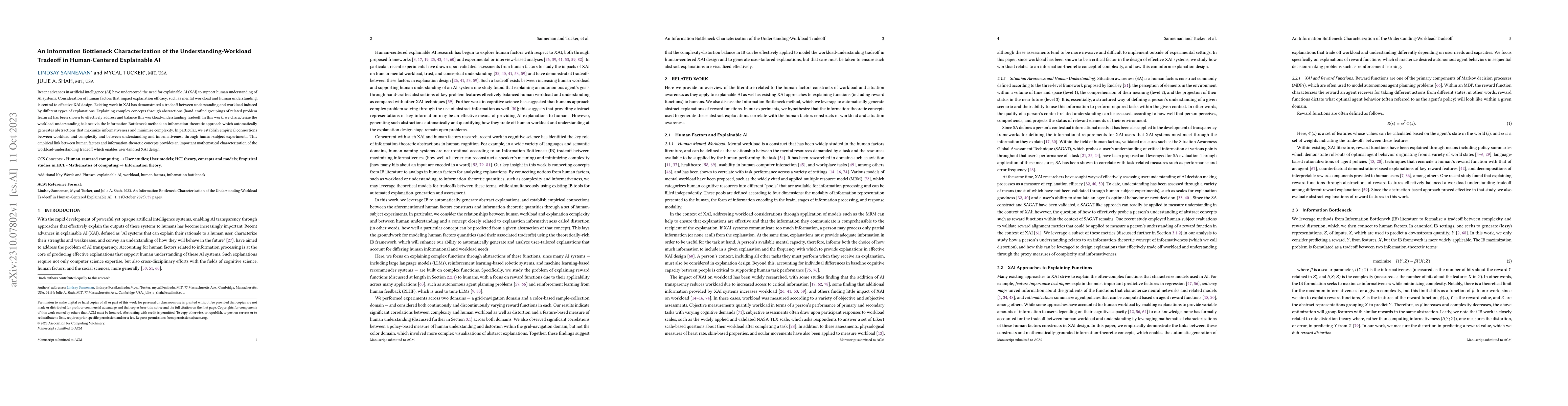 Thumbnail for An Information Bottleneck Characterization of the Understanding-Workload
  Tradeoff