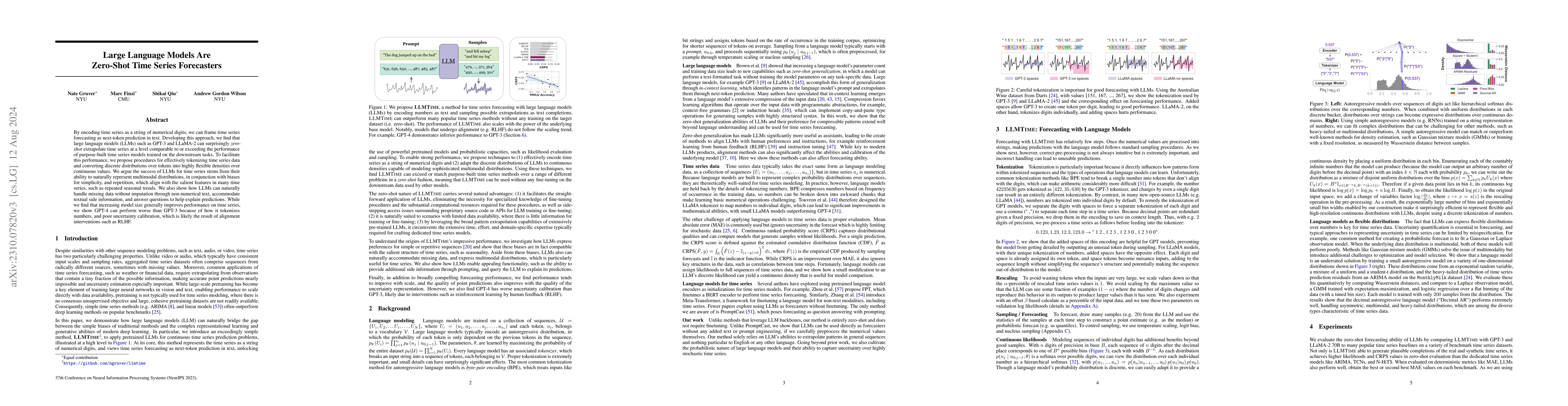 Thumbnail for Large Language Models Are Zero-Shot Time Series Forecasters