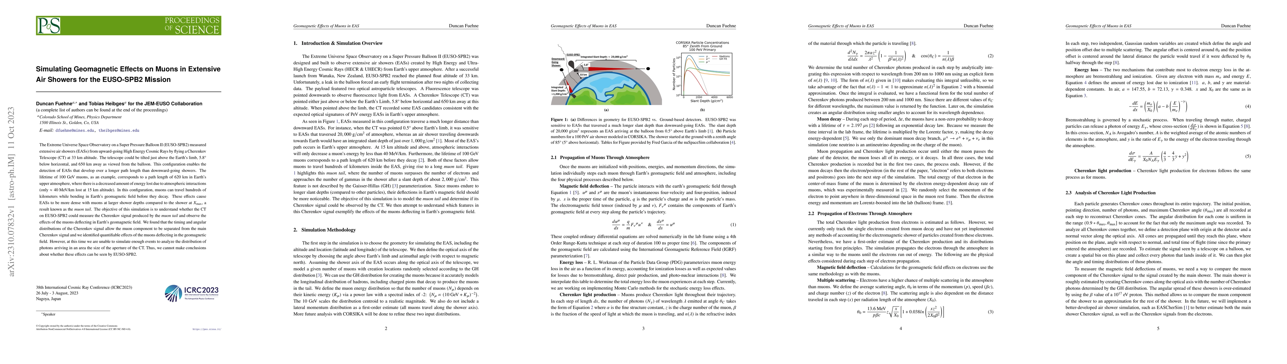 Thumbnail for Simulating Geomagnetic Effects on Muons in Extensive Air Showers for the
  EUSO-SPB2 Mission