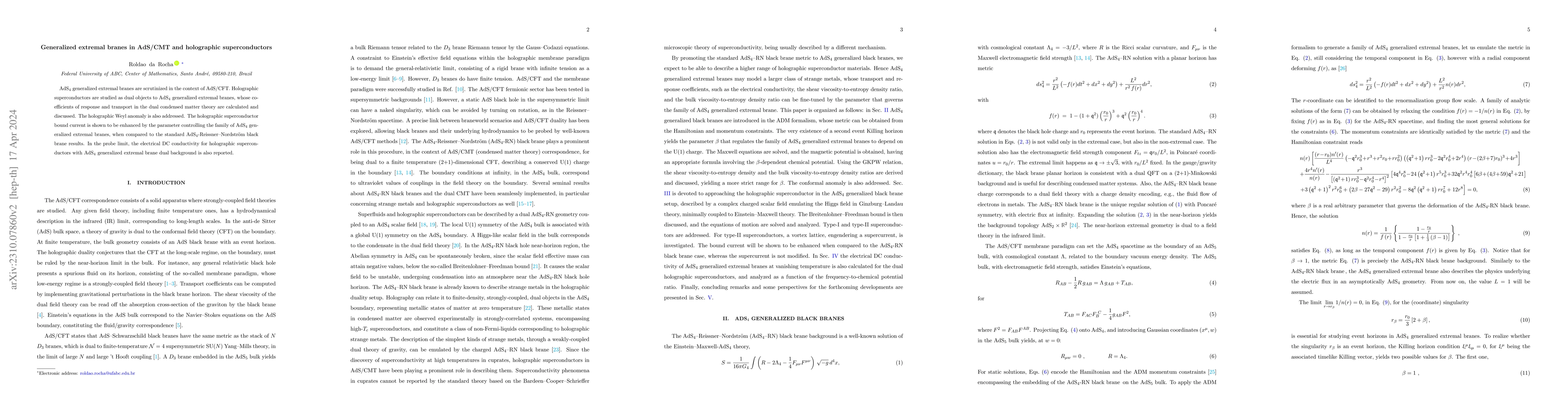 Thumbnail for Generalized extremal branes in AdS/CMT and holographic superconductors