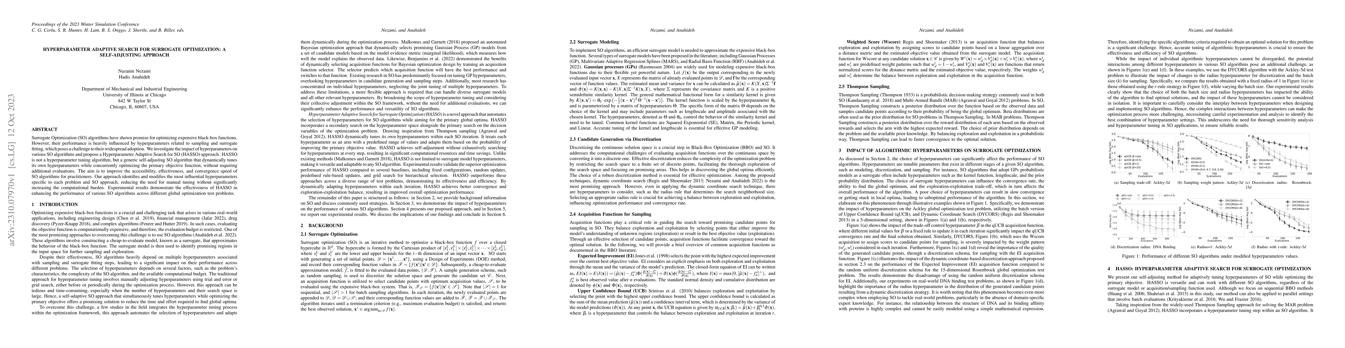 Thumbnail for Hyperparameter Adaptive Search for Surrogate Optimization: A
  Self-Adjusting Approach