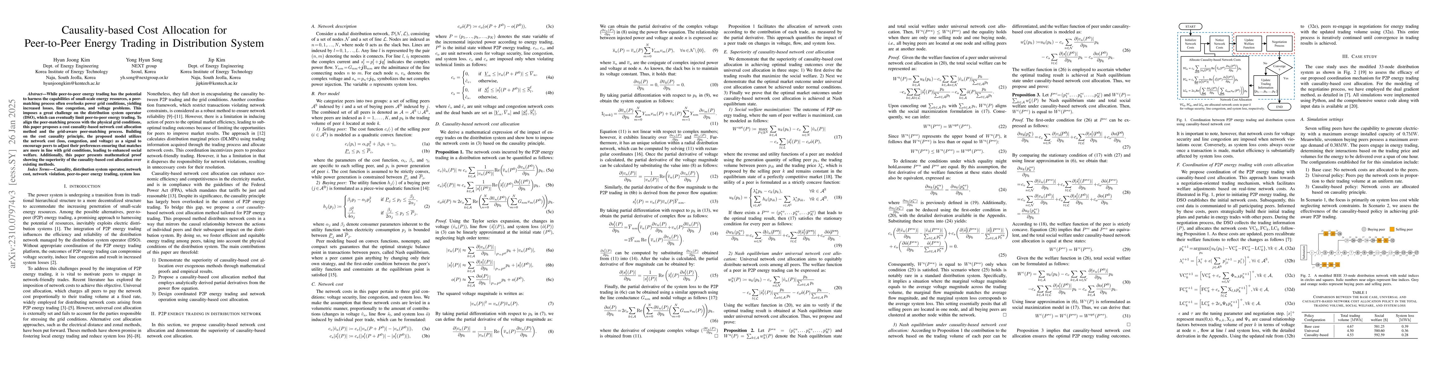 Thumbnail for Causality-based Cost Allocation for Peer-to-Peer Energy Trading in
  Distribution System