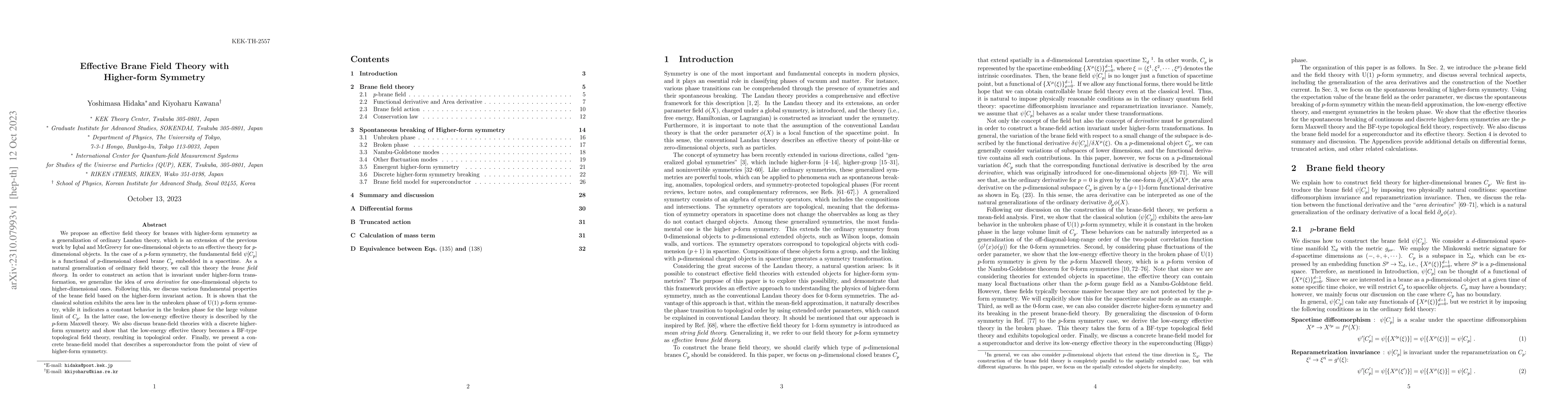 Thumbnail for Effective Brane Field Theory with Higher-form Symmetry