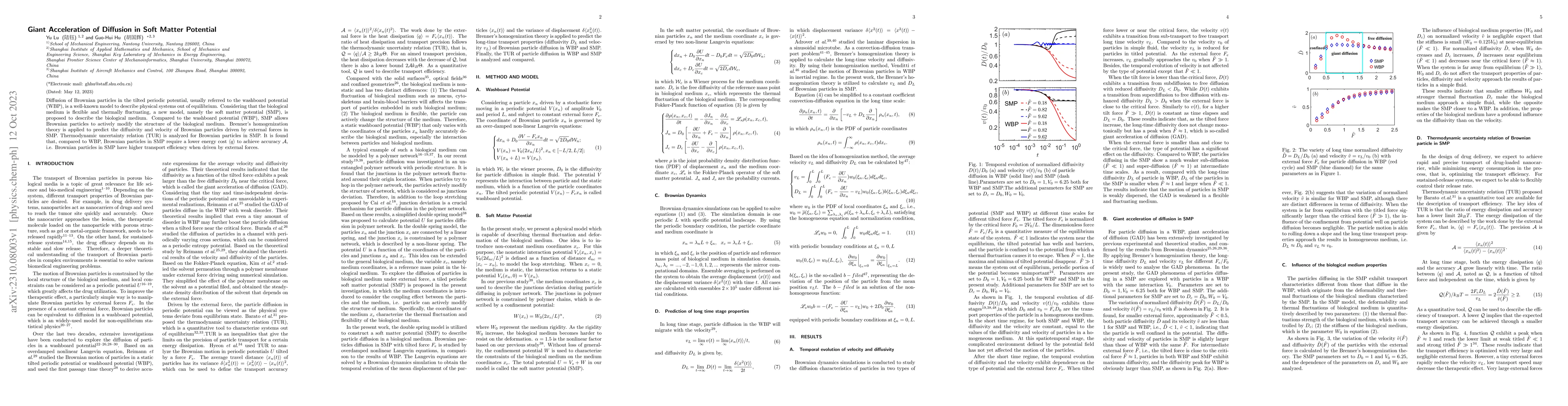 Thumbnail for Giant Acceleration of Diffusion in Soft Matter Potential