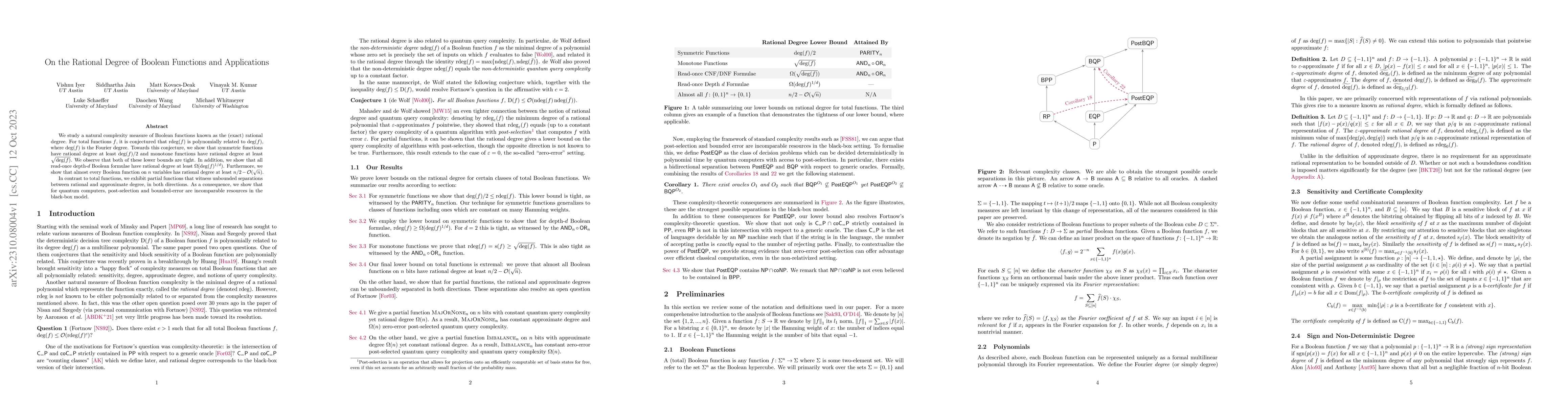 Thumbnail for On the Rational Degree of Boolean Functions and Applications