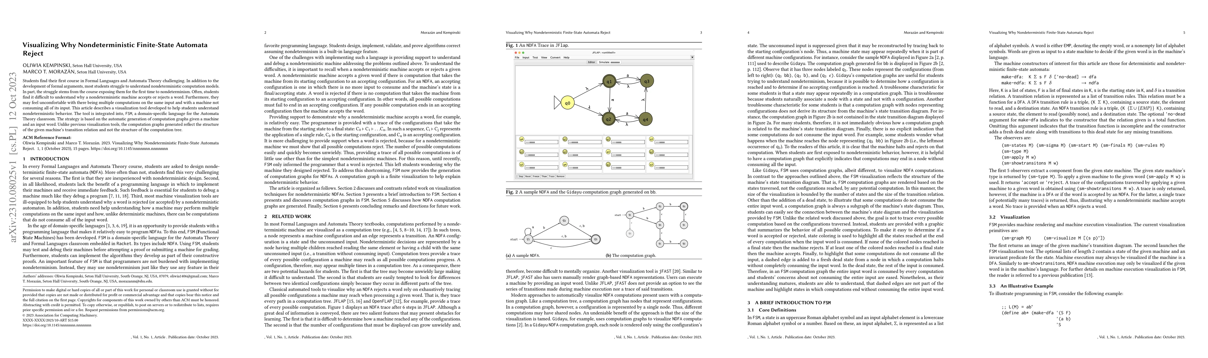 Thumbnail for Visualizing Why Nondeterministic Finite-State Automata Reject