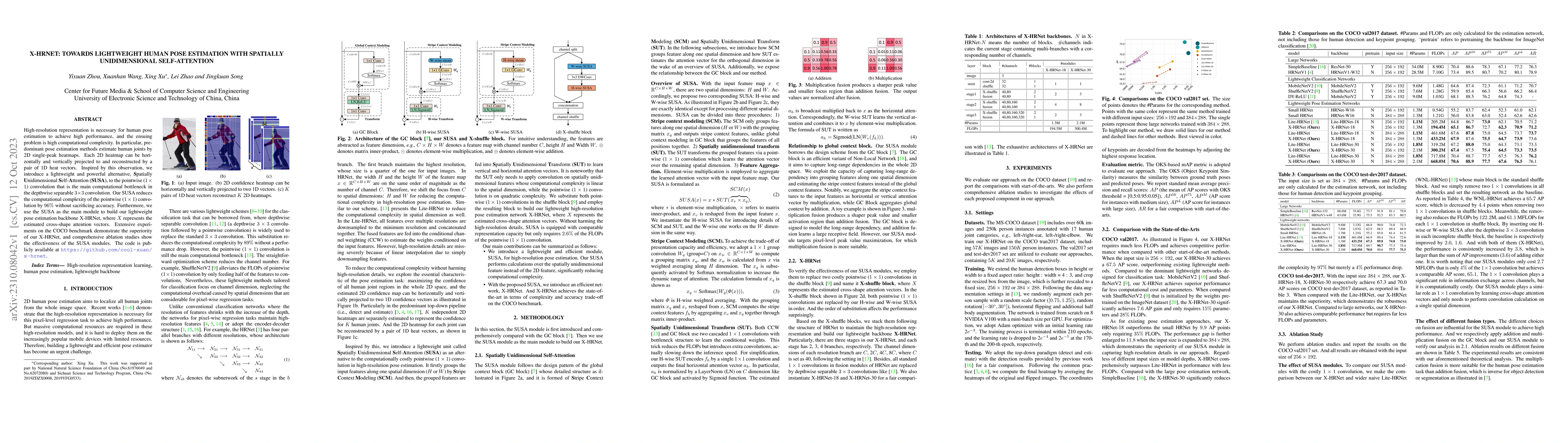 Thumbnail for X-HRNet: Towards Lightweight Human Pose Estimation with Spatially
  Unidimensional Self-Attention