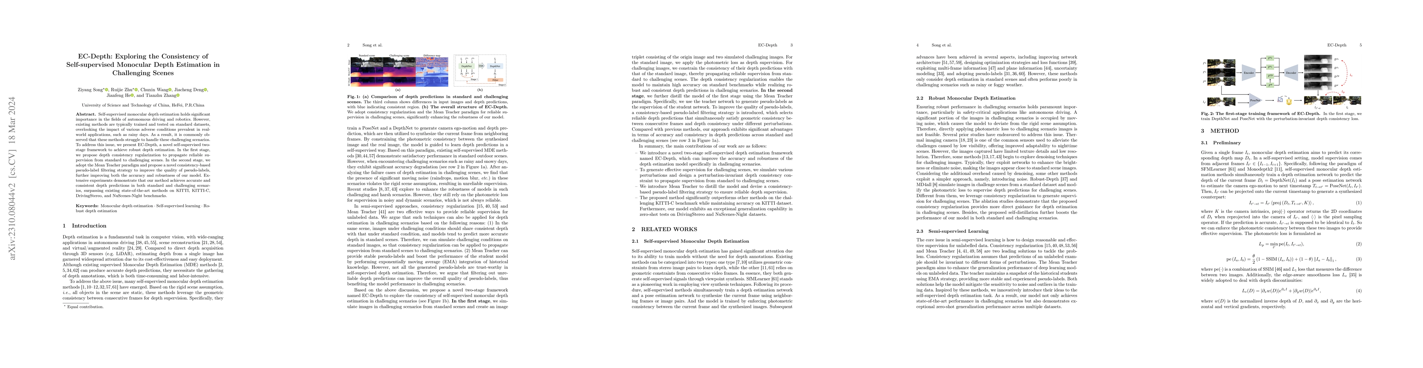 Thumbnail for EC-Depth: Exploring the consistency of self-supervised monocular depth
  estimation in challenging scenes