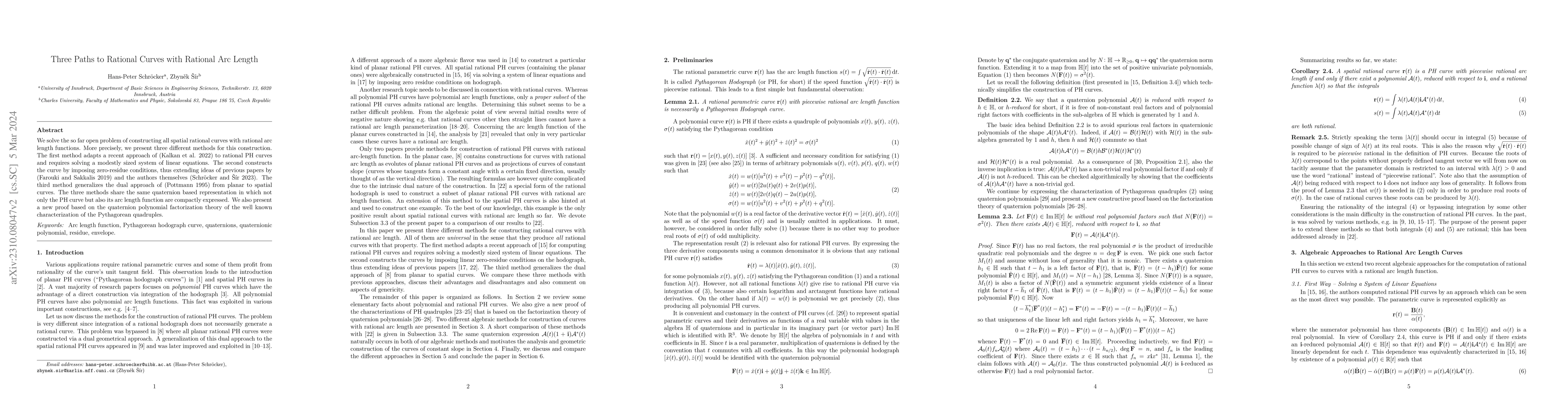 Thumbnail for Three Paths to Rational Curves with Rational Arc Length