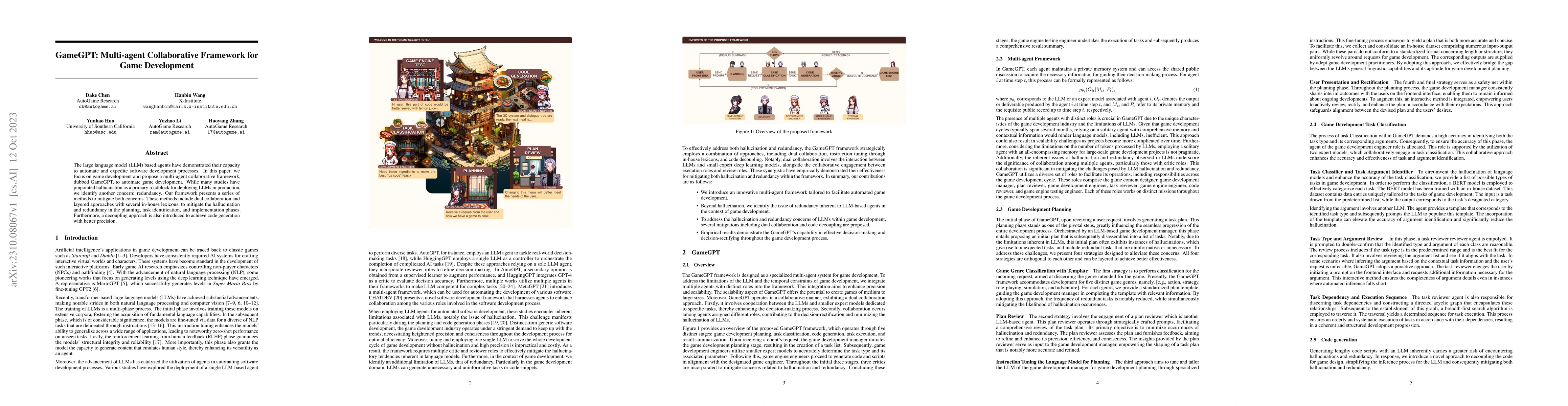 Thumbnail for GameGPT: Multi-agent Collaborative Framework for Game Development