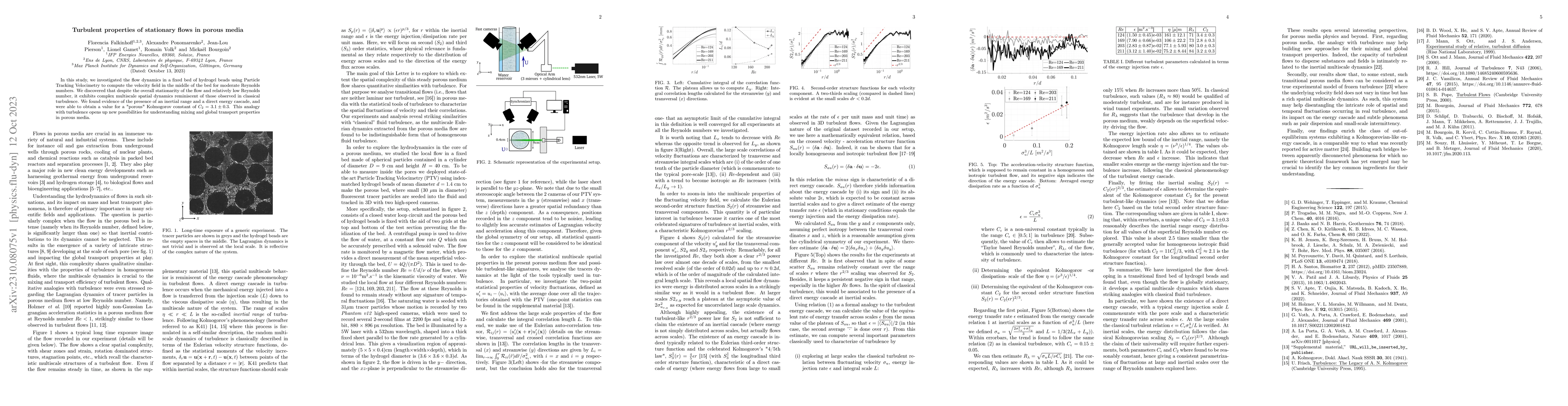Thumbnail for Turbulent properties of stationary flows in porous media