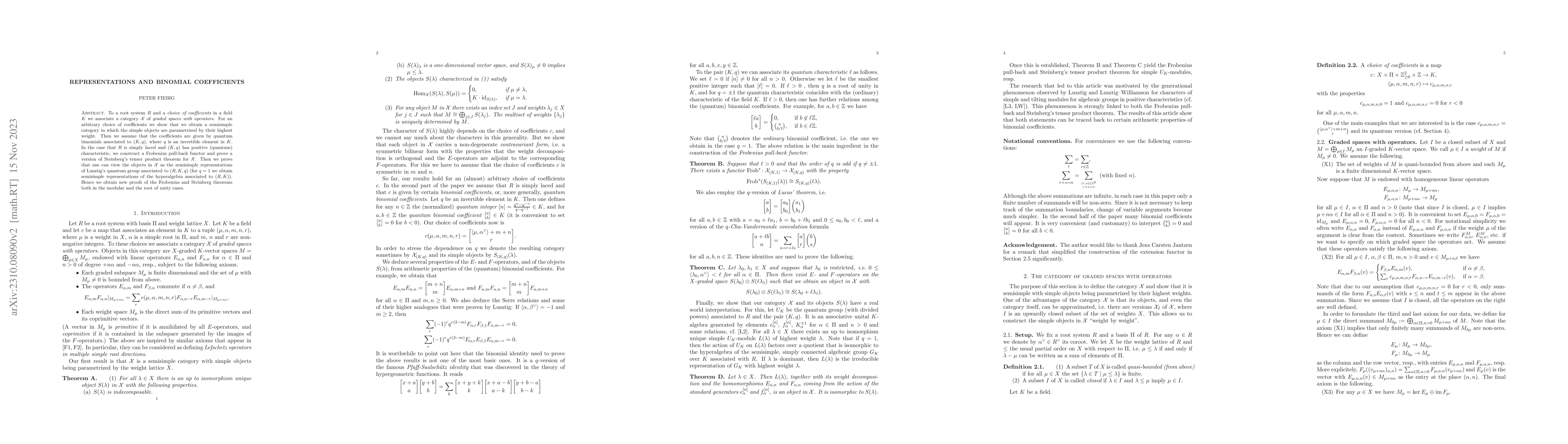 Thumbnail for Representations and binomial coefficients