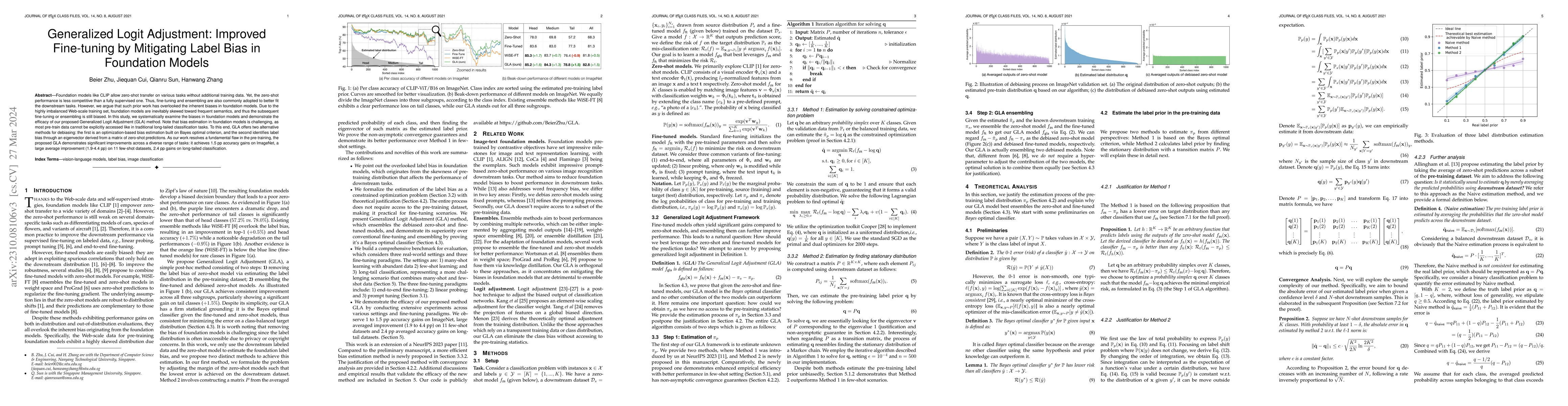 Thumbnail for Generalized Logit Adjustment: Calibrating Fine-tuned Models by Removing
  Label Bias in Foundation Models