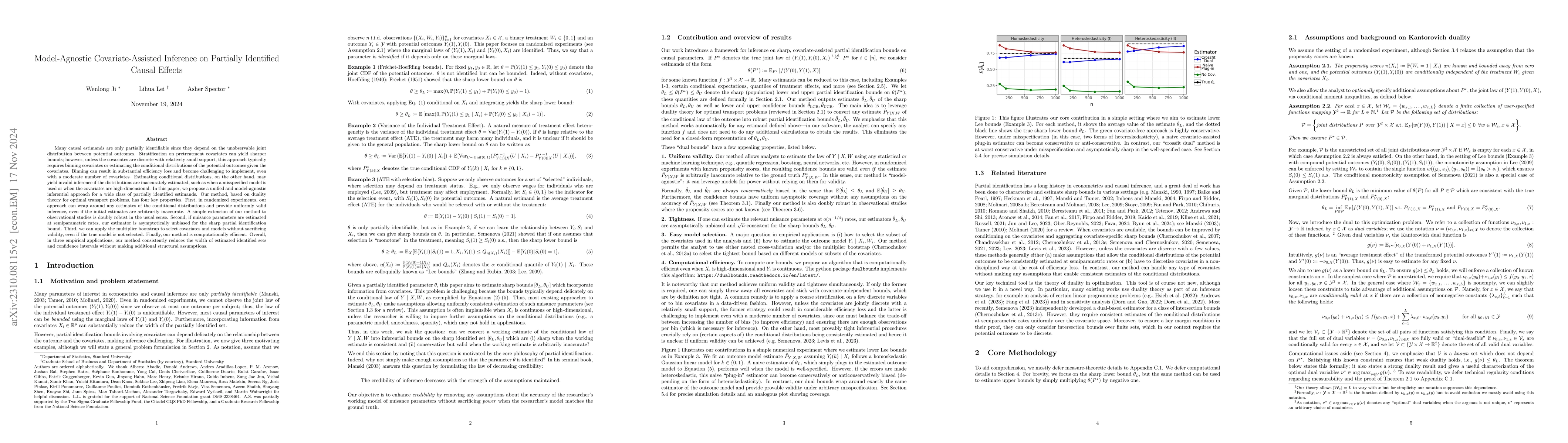 Thumbnail for Model-Agnostic Covariate-Assisted Inference on Partially Identified
  Causal Effects