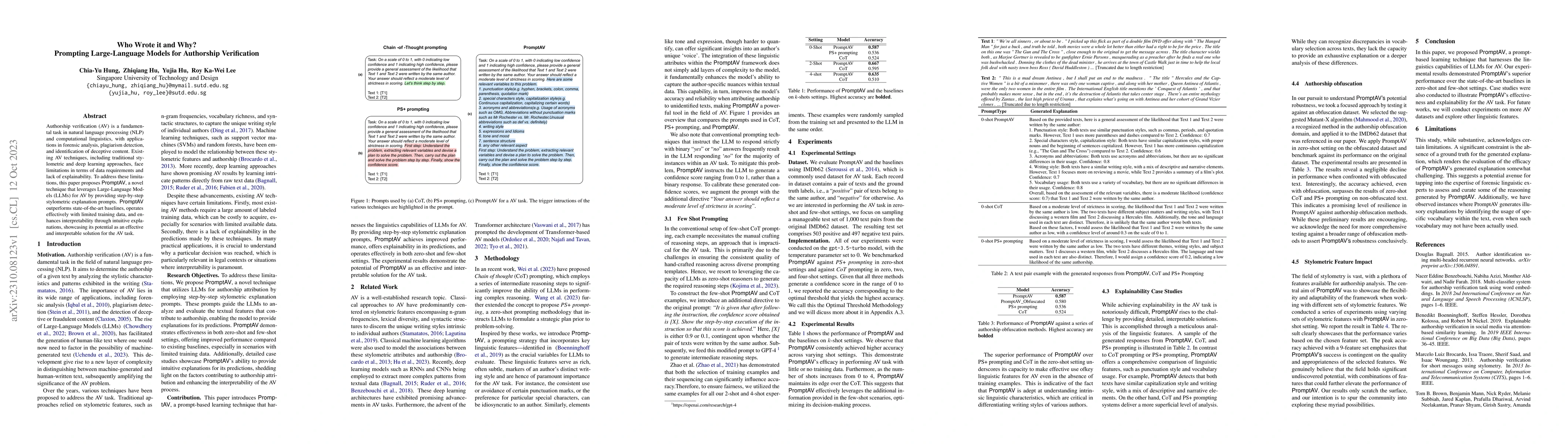 Thumbnail for Who Wrote it and Why? Prompting Large-Language Models for Authorship
  Verification