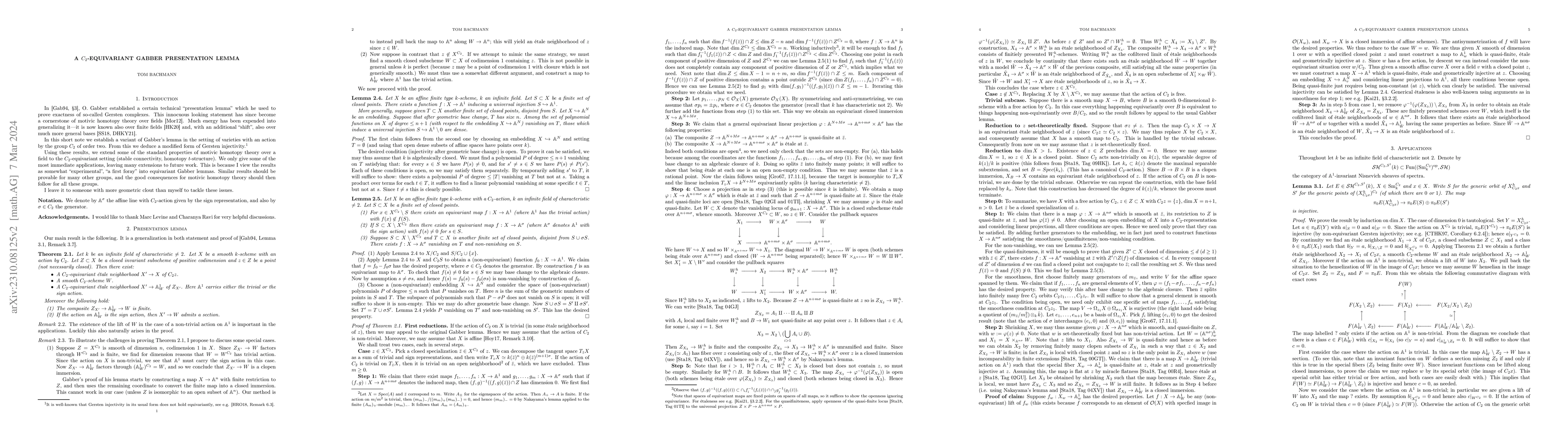 Thumbnail for A C_2-equivariant Gabber presentation lemma