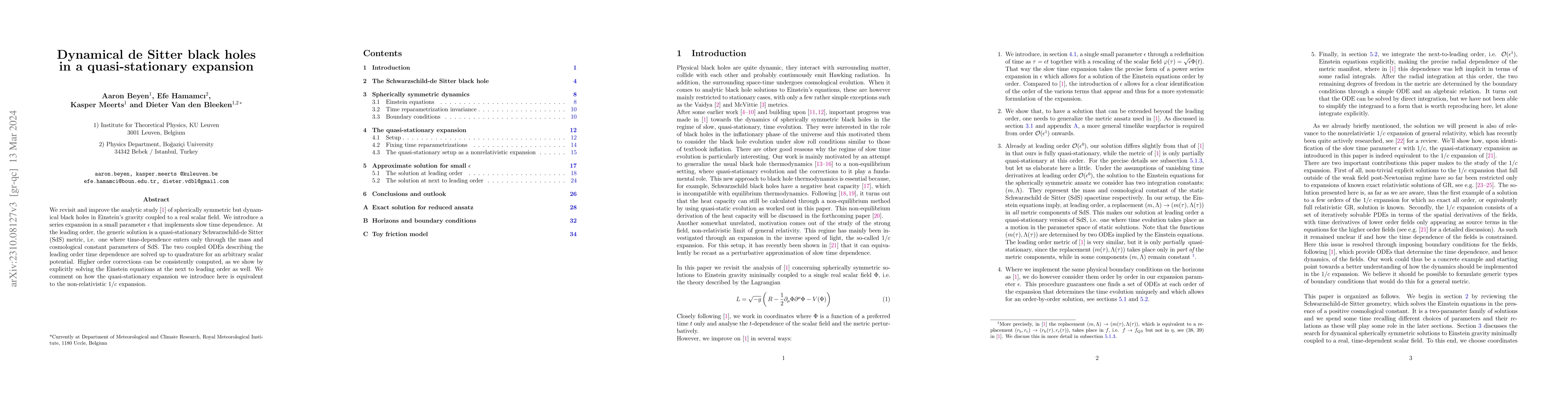 Thumbnail for Dynamical de Sitter black holes in a quasi-stationary expansion