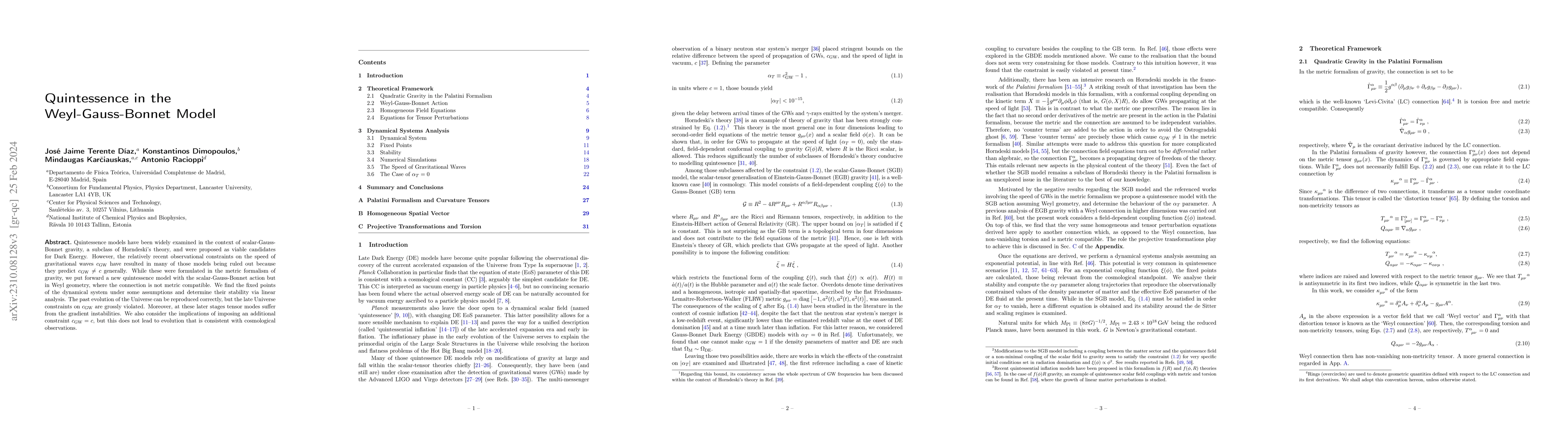 Thumbnail for Quintessence in the Weyl-Gauss-Bonnet model