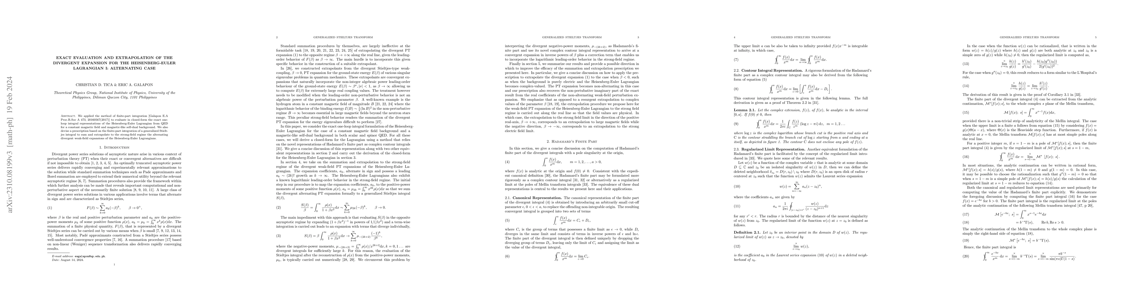 Thumbnail for Exact evaluation and extrapolation of the divergent expansion for the
  Heisenberg-Euler Lagrangian I: Alternating Case