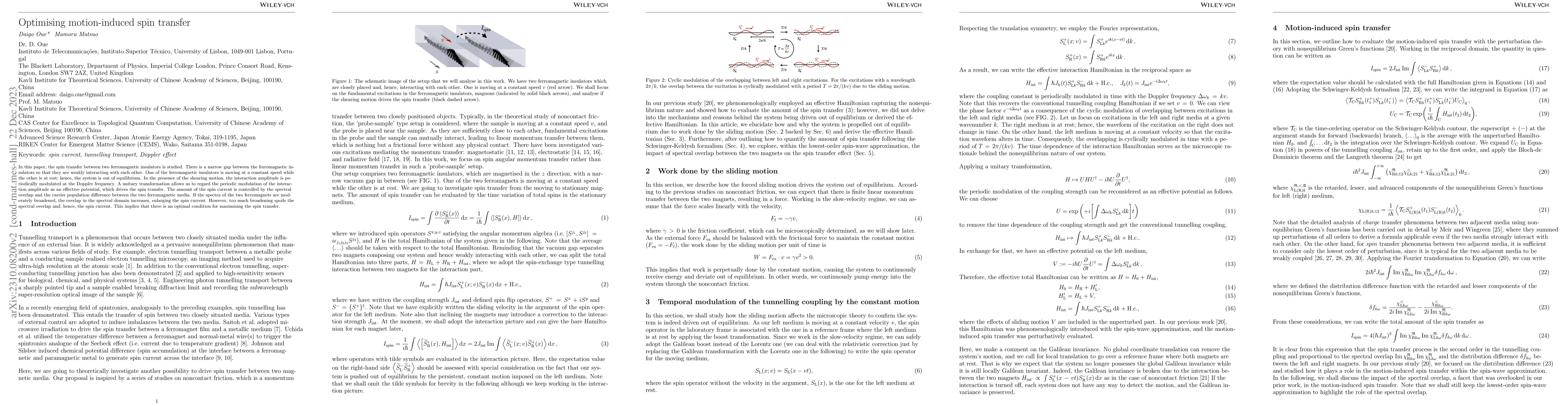 Thumbnail for Optimising motion-induced spin transfer