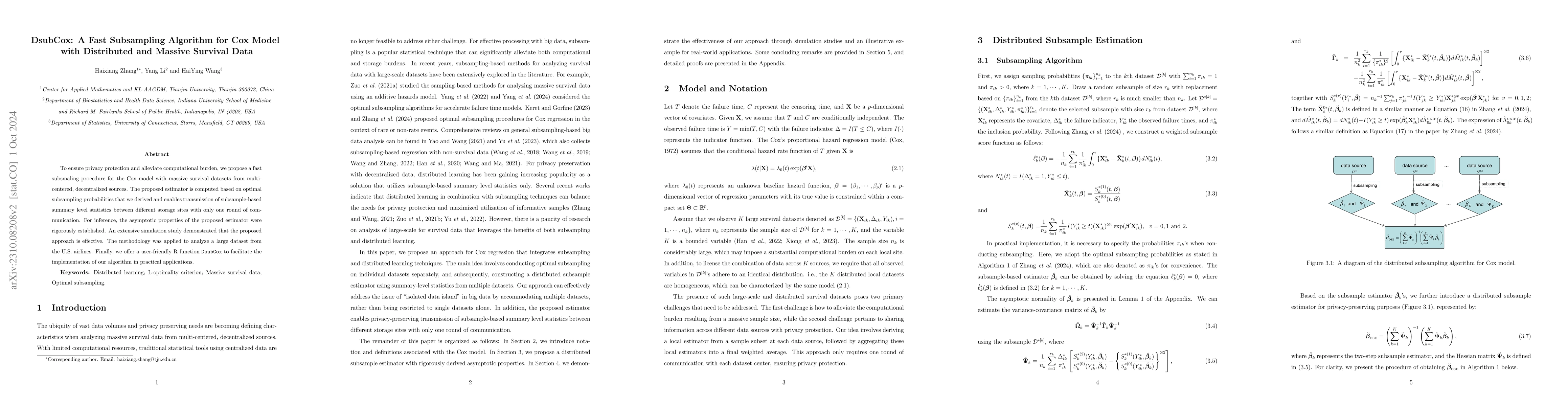Thumbnail for Distributed Estimation for Large-Scale Cox Regression with Poisson
  Subsampling