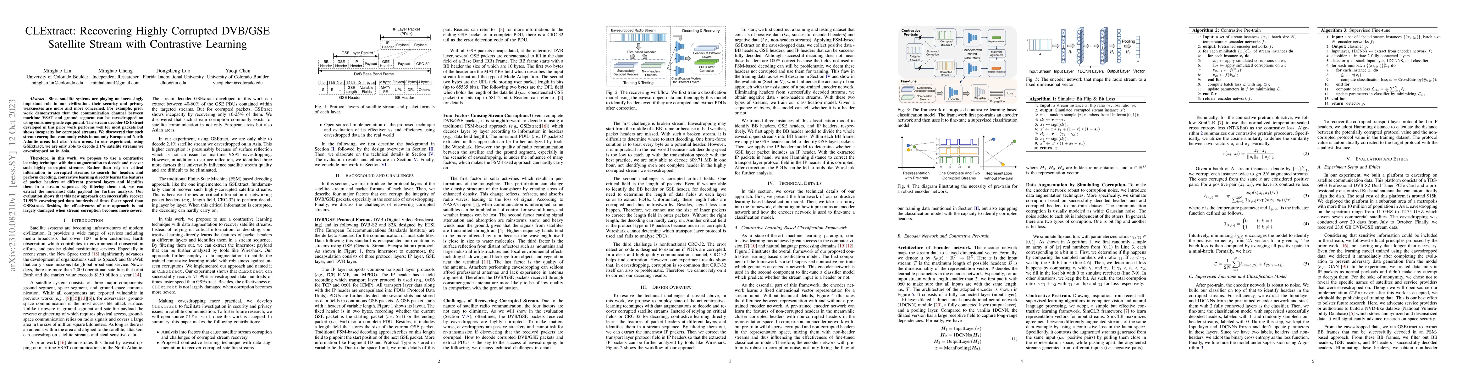 Thumbnail for CLExtract: Recovering Highly Corrupted DVB/GSE Satellite Stream with
  Contrastive Learning