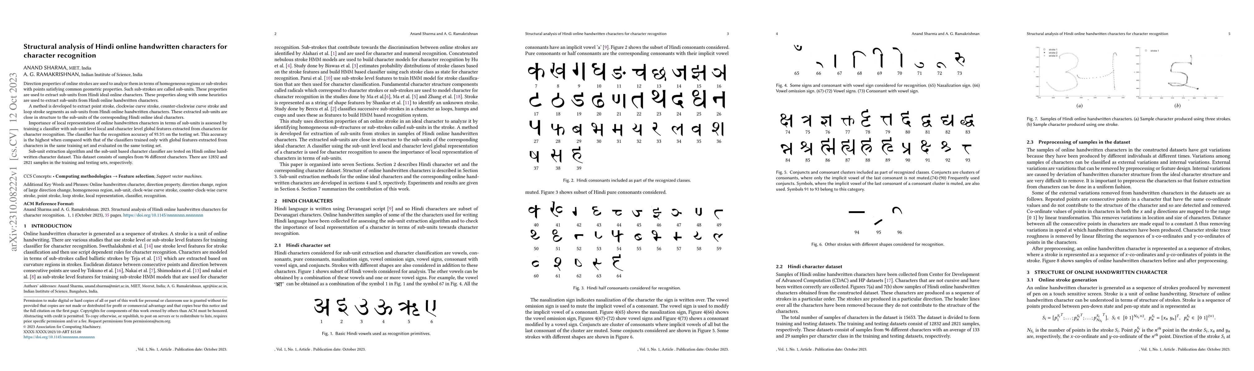 Thumbnail for Structural analysis of Hindi online handwritten characters for character
  recognition