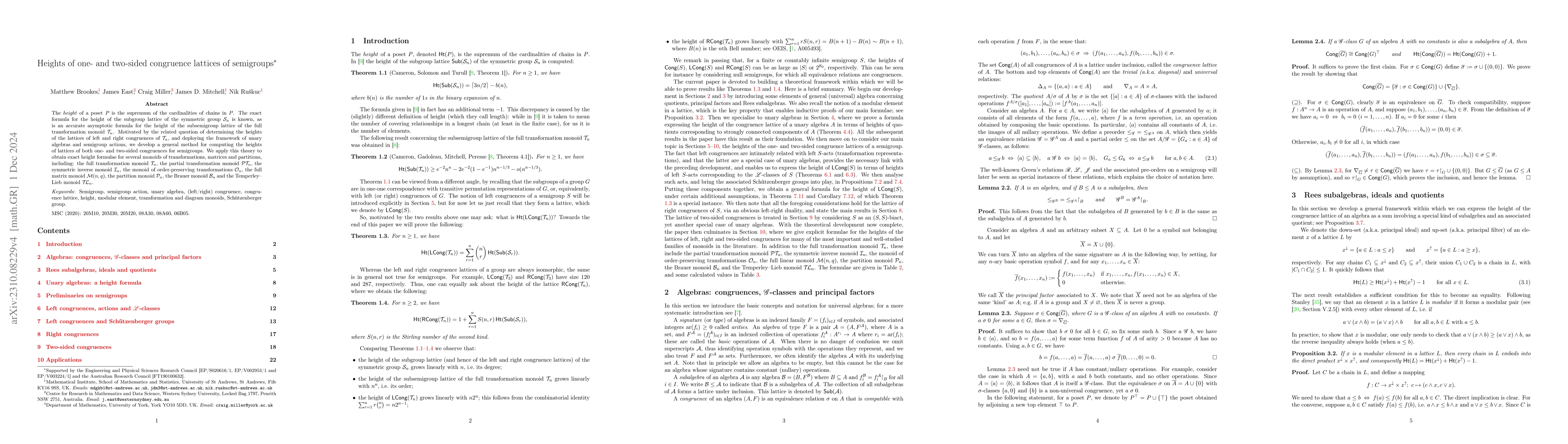 Thumbnail for Heights of one- and two-sided congruence lattices of semigroups