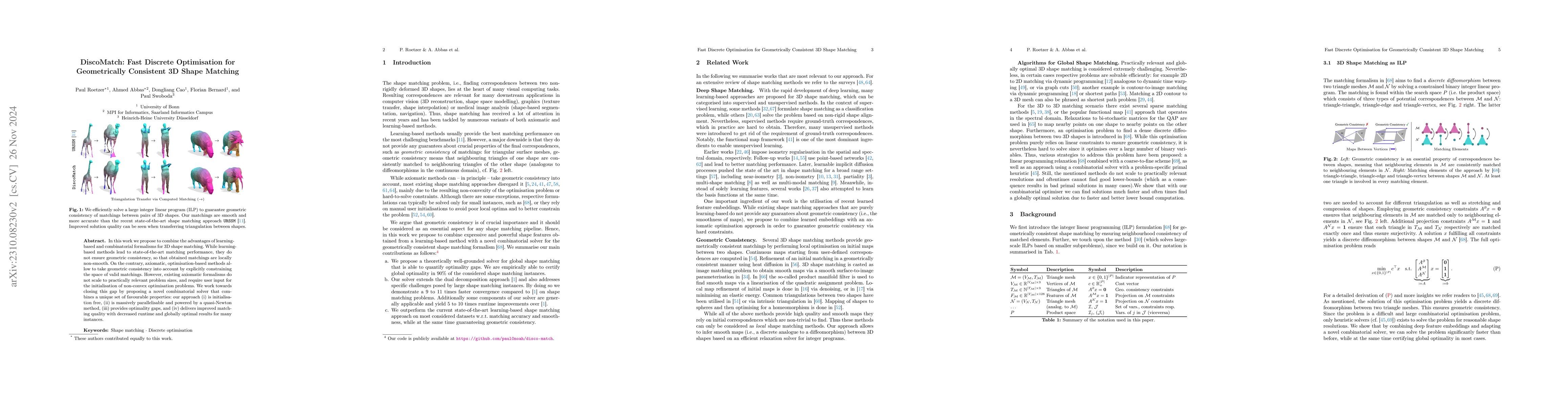 Thumbnail for Fast Discrete Optimisation for Geometrically Consistent 3D Shape
  Matching