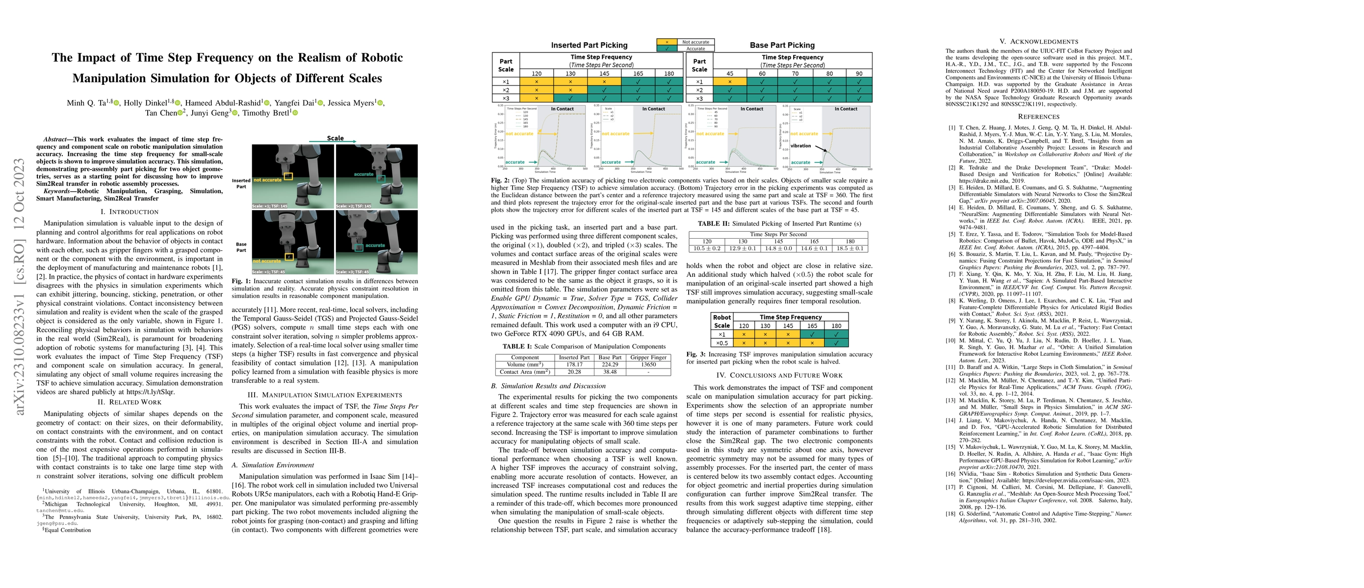 Thumbnail for The Impact of Time Step Frequency on the Realism of Robotic Manipulation
  Simulation for Objects of Different Scales