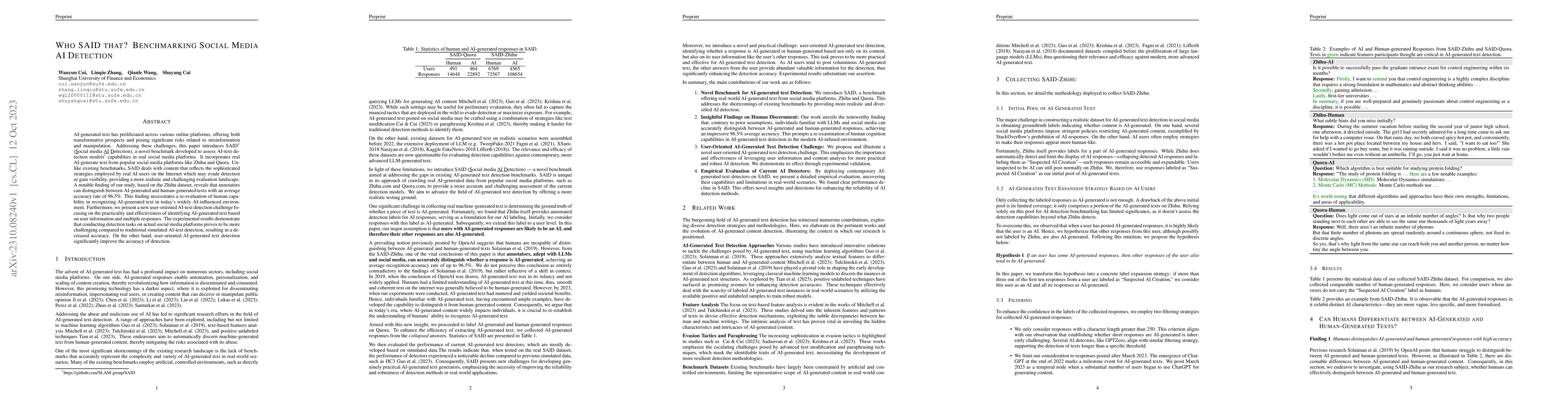 Thumbnail for Who Said That? Benchmarking Social Media AI Detection