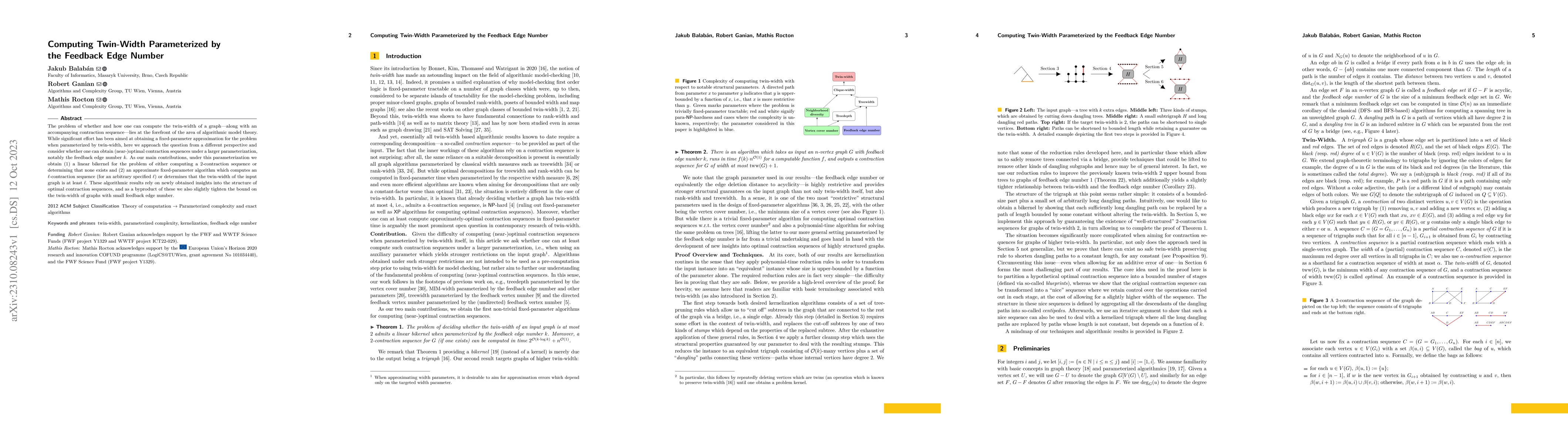 Thumbnail for Computing Twin-Width Parameterized by the Feedback Edge Number