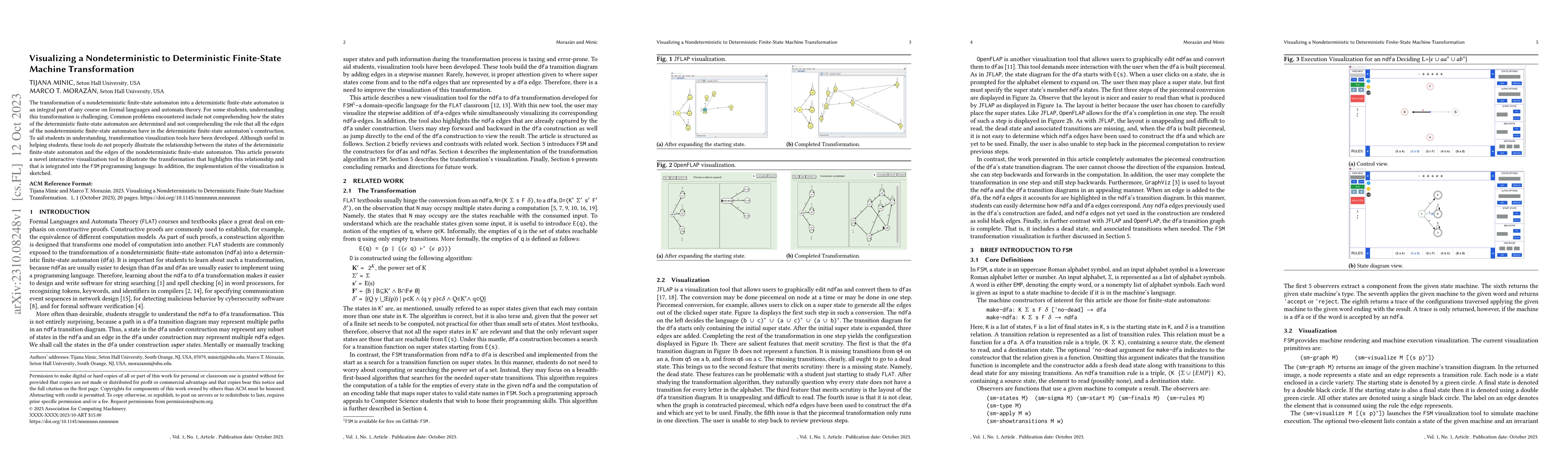 Thumbnail for Visualizing a Nondeterministic to Deterministic Finite-State Machine
  Transformation