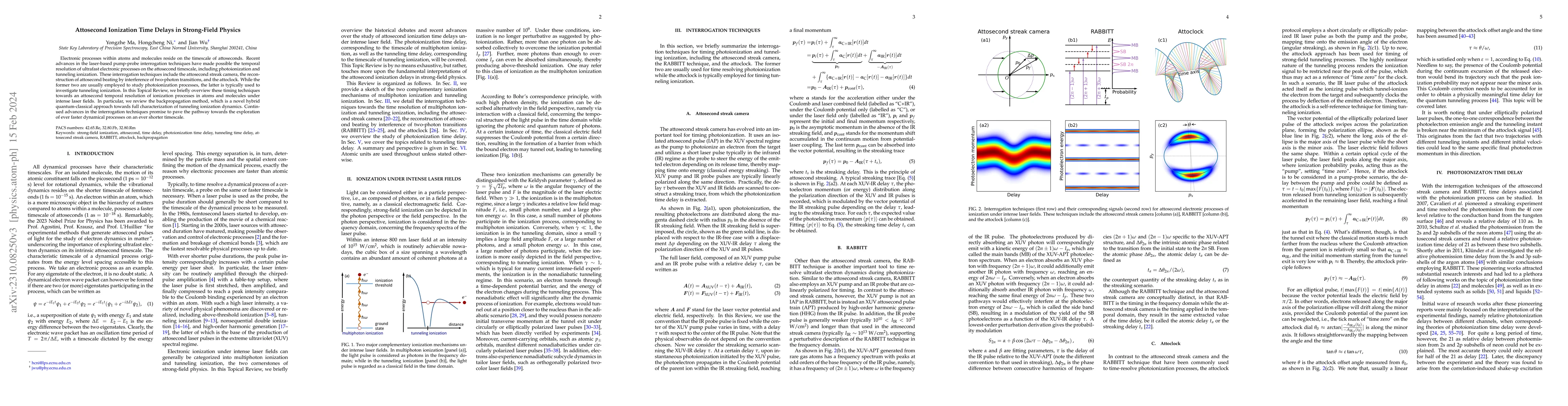 Thumbnail for Attosecond Ionization Time Delays in Strong-Field Physics