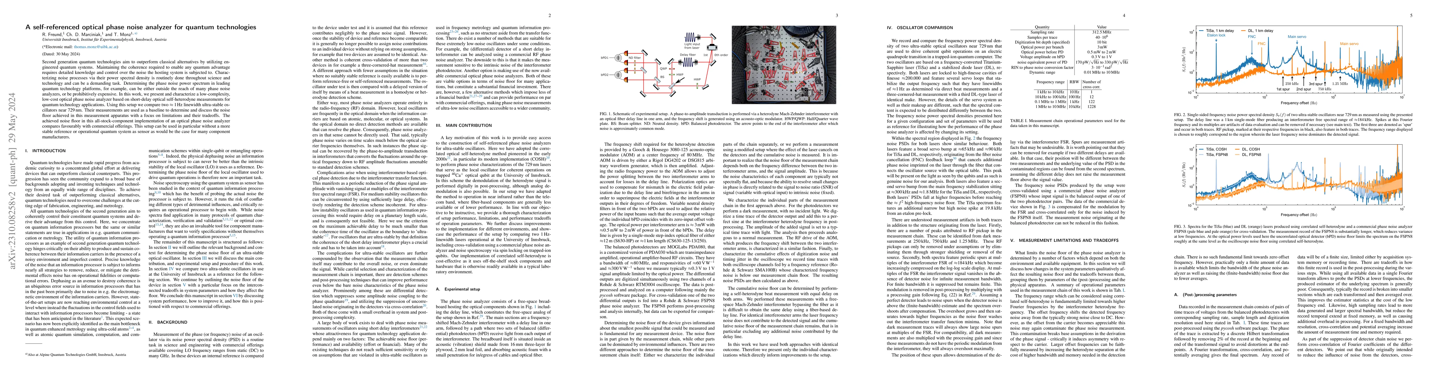 Thumbnail for A self-referenced optical phase noise analyzer for quantum technologies